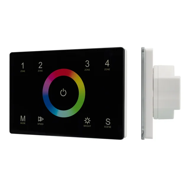 Панель Sens SMART-P83-RGB Black (230V, 4 зоны, 2.4G) (Arlight, IP20 Пластик, 5 лет), артикул 028403