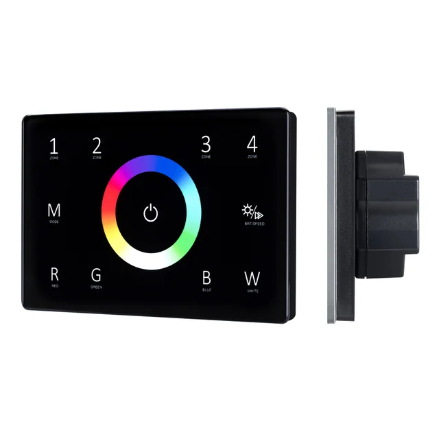 Панель Sens SMART-P85-RGBW Black (230V, 4 зоны, 2.4G) (Arlight, IP20 Пластик, 5 лет), артикул 028405
