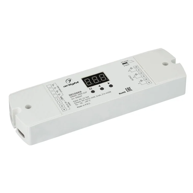 Декодер SMART-DMX-SUF (12-24V, 3x6A) (Arlight, IP20 Пластик, 5 лет), артикул 028407