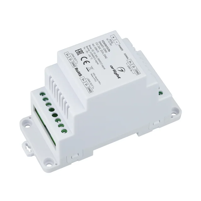 Усилитель SMART-DMX (12-36V, 2CH, DIN) (Arlight, IP20 Пластик, 5 лет), артикул 028415