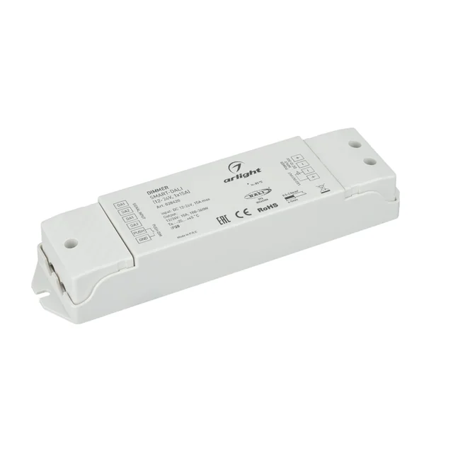 Диммер SMART-DALI (12-24V, 1x15A) (Arlight, IP20 Пластик, 5 лет), артикул 028420