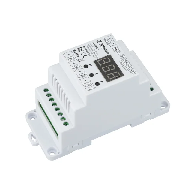 INTELLIGENT ARLIGHT Диммер SMART-DALI-104-62-ADDR-RGBW-DT6/DT8-PD-DIN White (12-48V, 4x5А) (IARL, IP20 Пластик, 5 лет), артикул 028422(1)