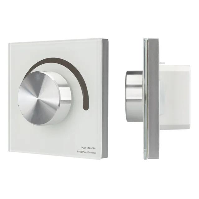 Панель SMART-P98-DIM-G-IN White (230V, 1.5A, 0/1-10V, Rotary, 2.4G) (Arlight, Стекло), артикул 028432