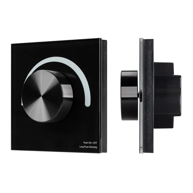 Панель SMART-P99-DIM-G-IN Black (230V, 1.5A, 0/1-10V, Rotary, 2.4G) (Arlight, Стекло), артикул 028433