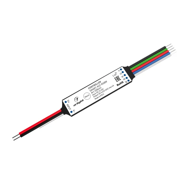 Контроллер SMART-K49-RGBW (12-24V, 4x1A, 2.4G) (Arlight, IP20 Пластик, 5 лет), артикул 028443