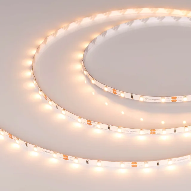 Лента RT-A60-5mm 12V Warm2400 (4.8 W/m, IP20, 2835, 5m) (Arlight, узкая), артикул 028616(2)