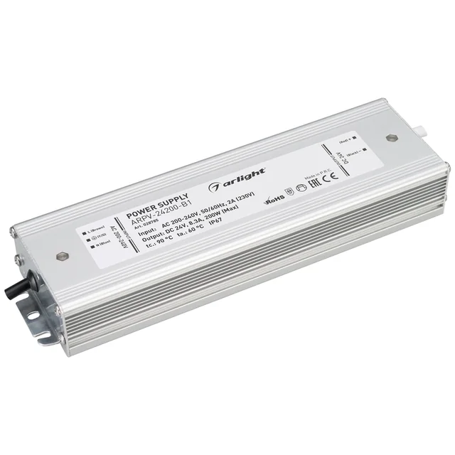 Блок питания ARPV-24200-B1 (24V, 8,3A, 200W) (Arlight, IP67 Металл, 3 года), артикул 028785