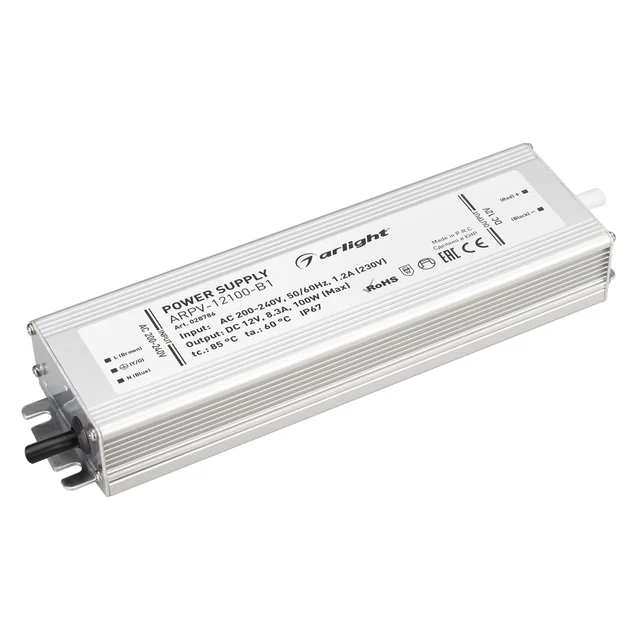Блок питания ARPV-12100-B1 (12V, 8,3A, 100W) (Arlight, IP67 Металл, 3 года), артикул 028786