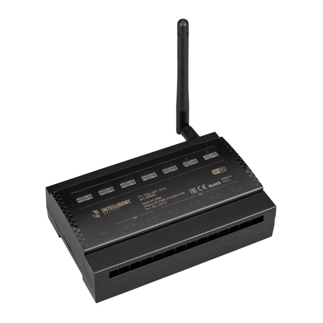 INTELLIGENT ARLIGHT Релейный модуль TY-706-WF-DIN (230V, 2х16A + 4х10А) (IARL, IP20 Пластик, 3 года), артикул 029696