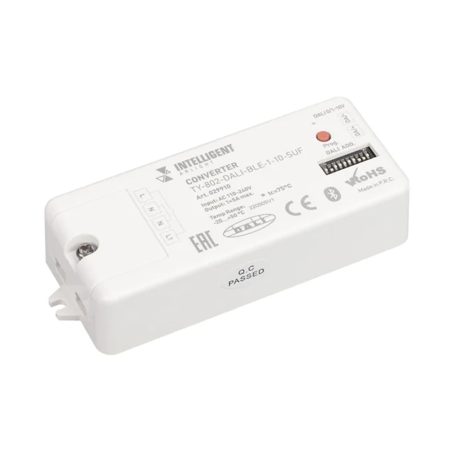 INTELLIGENT ARLIGHT Конвертер TY-802-DALI-BLE-1-10-SUF (230V, 10A, DALI, 0-10V) (IARL, IP20 Пластик, 3 года), артикул 029910
