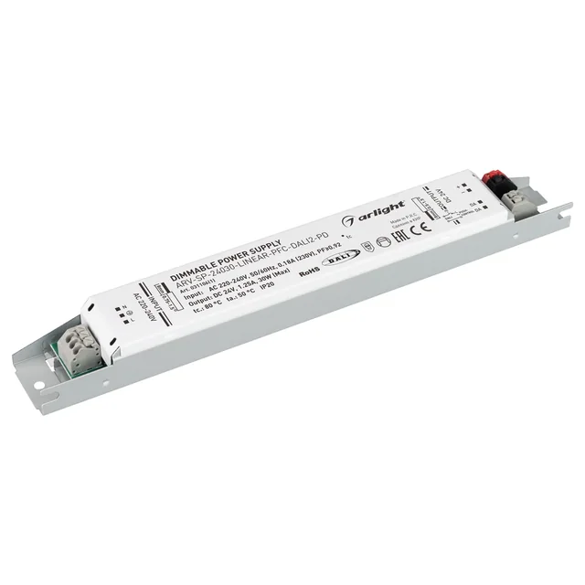 Блок питания ARV-SP-24030-LINEAR-PFC-DALI2-PD (24V, 1.25A, 30W) (Arlight, IP20 Металл, 5 лет), артикул 031106(1)