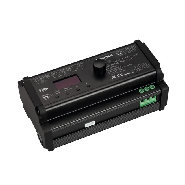 INTELLIGENT ARLIGHT Диммер SMART-TRIAC-601-82-DIM-PD-DIN Black (230V, 6А, DALI, DMX512, 2.4G) (IARL, IP20 Пластик, 5 лет), артикул 031113(1)