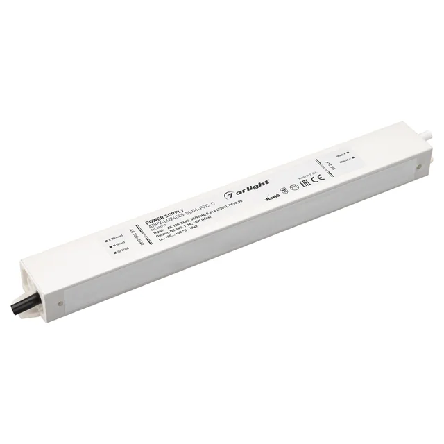 Блок питания ARPV-LG24045-SLIM-PFC-D (24V, 1.9A, 45W) (Arlight, IP67 Металл, 5 лет), артикул 031719