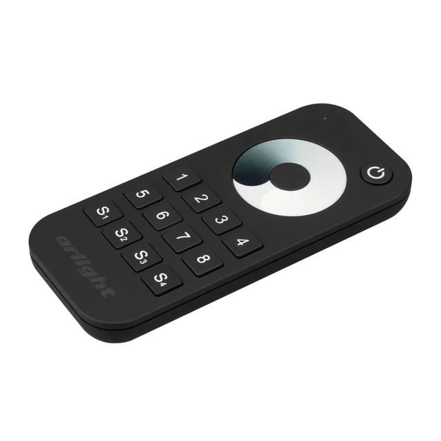 Пульт SMART-R24-DIM Black (8 зон, 2.4G) (Arlight, IP20 Пластик, 5 лет), артикул 031935