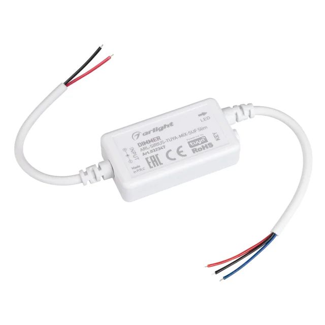 Диммер ARL-SIRIUS-TUYA-MIX-SUF Slim (12-24V, 2x3A, 2.4G) (Arlight, Контроллер), артикул 032347