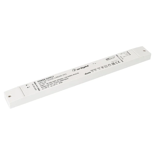Блок питания ARV-SP-24250-LINEAR-PFC (24V, 10.42A, 250W) (Arlight, IP20 Пластик, 5 лет), артикул 032627
