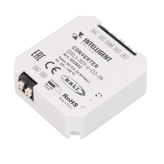 INTELLIGENT ARLIGHT Конвертер DALI-309-4-D2-IN (DALI-BUS, Free purpose) (IARL, Пластик), артикул 032882