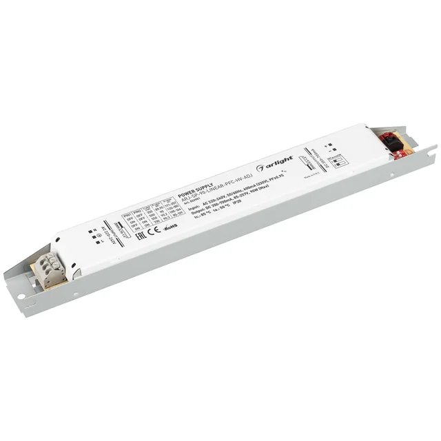 Блок питания ARJ-SP-90-LINEAR-PFC-HV-ADJ (90W, 350-700mA) (Arlight, IP20 Металл, 5 лет), артикул 032901