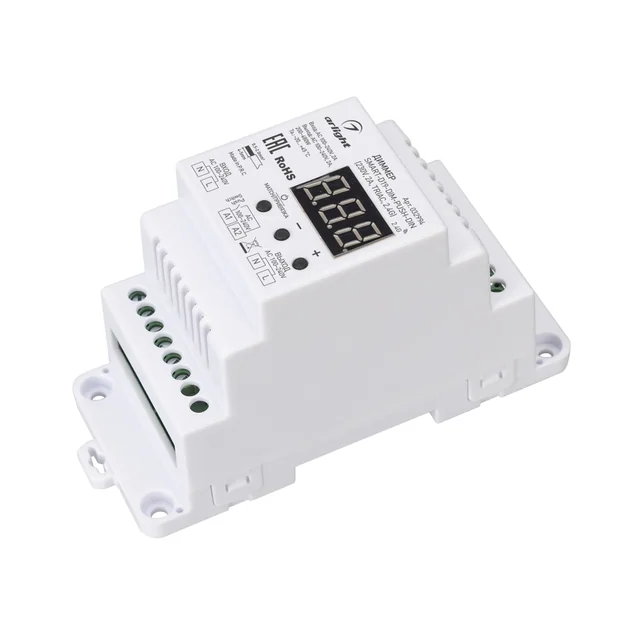 Диммер SMART-D19-DIM-PUSH-DIN (230V, 2A, TRIAC, 2.4G) (Arlight, IP20 Пластик, 5 лет), артикул 032994