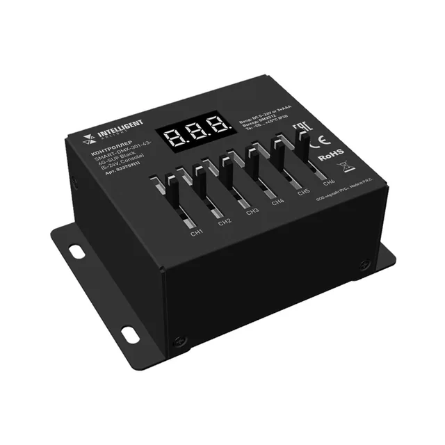 INTELLIGENT ARLIGHT Контроллер SMART-DMX-301-43-6G-SUF Black (5-24V, Console) (IARL, IP20 Металл, 5 лет), артикул 033759(1)