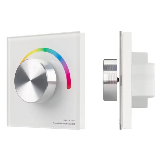 Панель SMART-P8-RGB-G-IN White (12-24V, 3x4A, Rotary, 2.4G) (Arlight, IP20 Пластик, 5 лет), артикул 033764