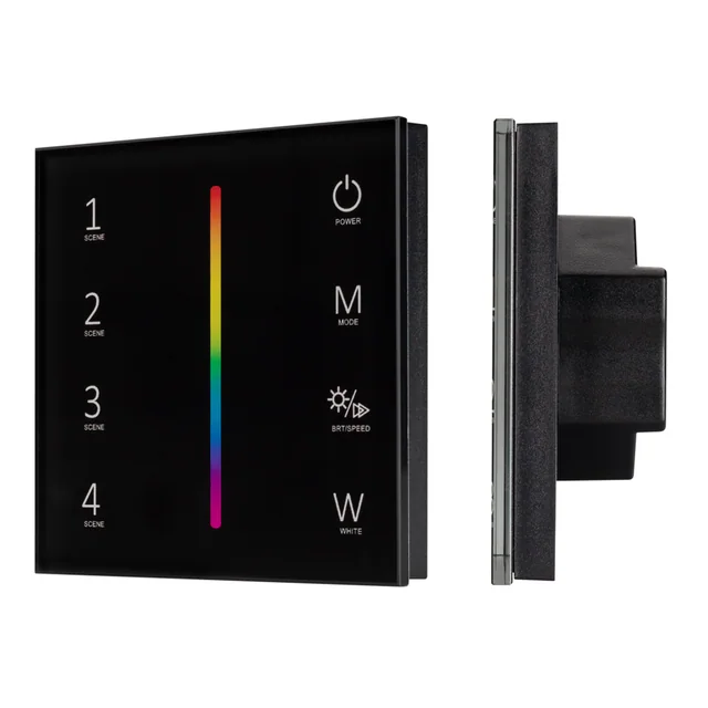 Панель SMART-P22-RGBW-G-IN Black (12-24V, 4x3A, Sens, 2.4G) (Arlight, IP20 Пластик, 5 лет), артикул 033766
