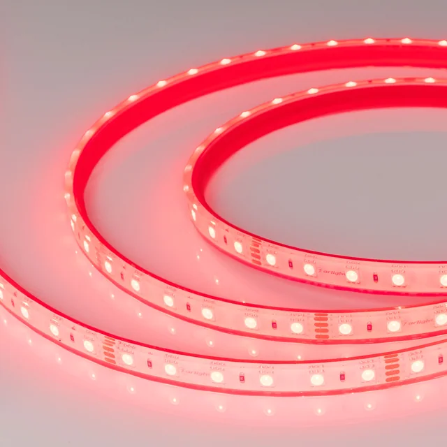 Лента герметичная RTW-PFS-B60-13mm 24V RGB (14.4 W/m, IP68, 5060, 5m) (Arlight, 14.4 Вт/м, IP68), артикул 033791