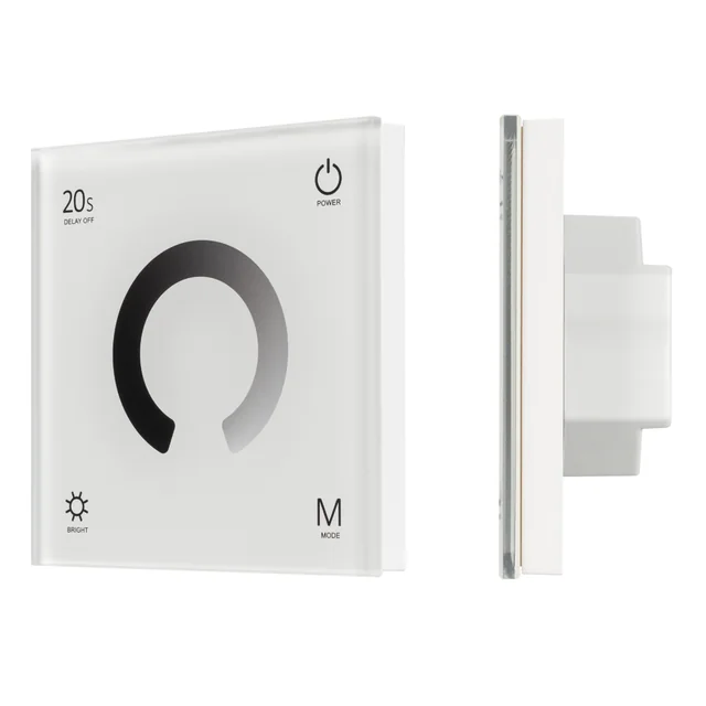 Панель SMART-P4-DIM-G-IN White (12-24V, 4x3A, Sens, 2.4G) (Arlight, IP20 Пластик, 5 лет), артикул 034774