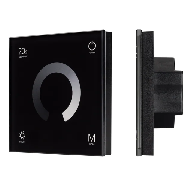 Панель SMART-P4-DIM-G-IN Black (12-24V, 4x3A, Sens, 2.4G) (Arlight, IP20 Пластик, 5 лет), артикул 034778