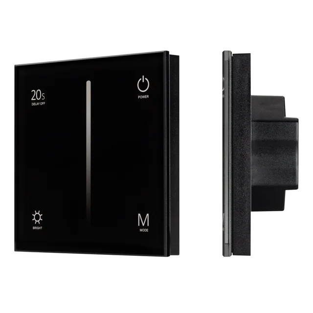 Панель SMART-P6-DIM-G-IN Black (12-24V, 4x3A, Sens, 2.4G) (Arlight, IP20 Пластик, 5 лет), артикул 034780