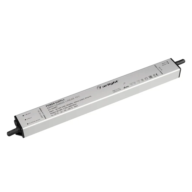 Блок питания ARPV-LG48060-LINEAR-PFC (48V, 1.25A, 60W) (Arlight, IP67 Металл, 5 лет), артикул 034893