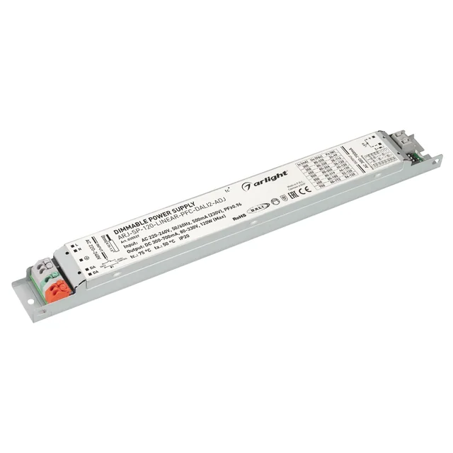 Блок питания ARJ-SP-120-LINEAR-PFC-DALI2-ADJ (120W, 80-330V, 0.3-0.7A) (Arlight, IP20 Металл, 5 лет), артикул 035537