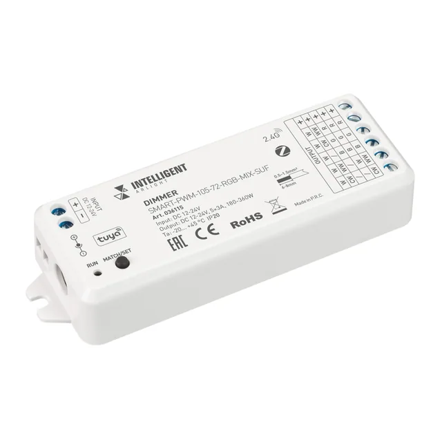 INTELLIGENT ARLIGHT Диммер SMART-PWM-105-72-RGB-MIX-SUF (12-24V, 5x3A, ZB, 2.4G) (IARL, Контроллер), артикул 036115