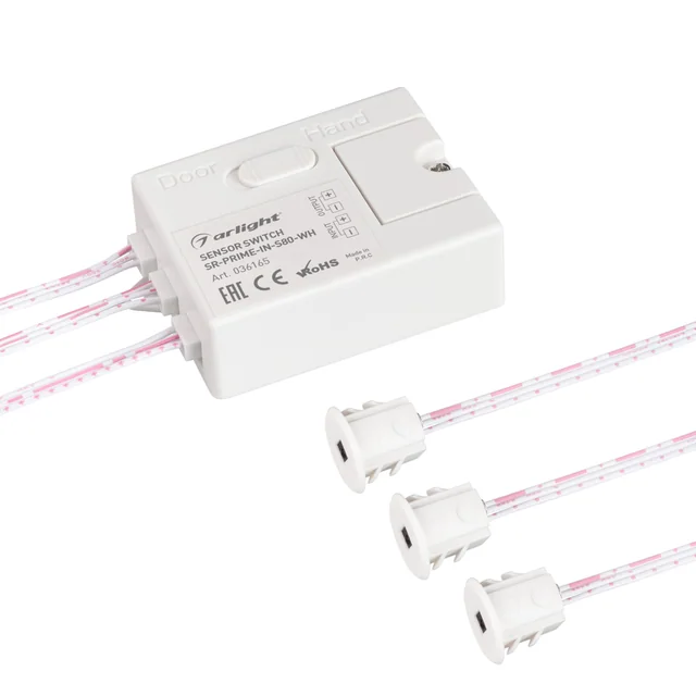 ИК-датчик SR-PRIME-IN-S80-WH (12-24V, 96-192W, DOOR/HAND) (Arlight, IP20 Пластик, 2 года), артикул 036165
