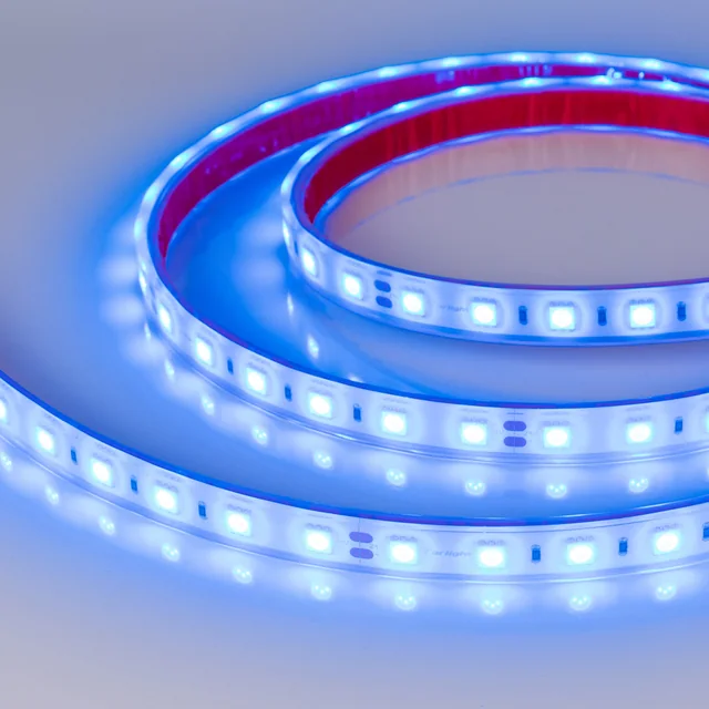 Лента герметичная RTW-PFS-B60-13mm 24V Blue (14.4 W/m, IP68, 5060, 5m) (Arlight, 14.4 Вт/м, IP68), артикул 036171