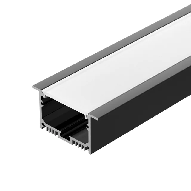Профиль с экраном SL-LINIA62-F-2500 BLACK+OPAL (Arlight, Алюминий), артикул 036307
