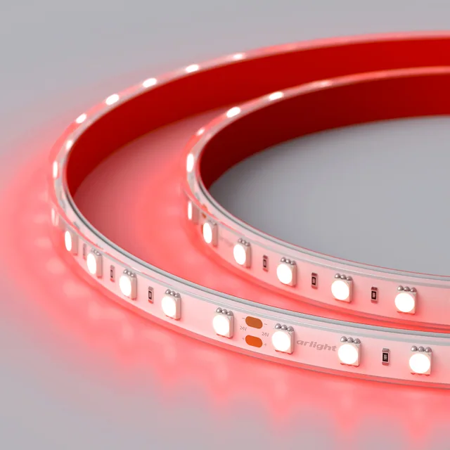 Лента герметичная RTW-PFS-B60-13mm 24V Red (14.4 W/m, IP68, 5060, 5m) (Arlight, 14.4 Вт/м, IP68), артикул 036463