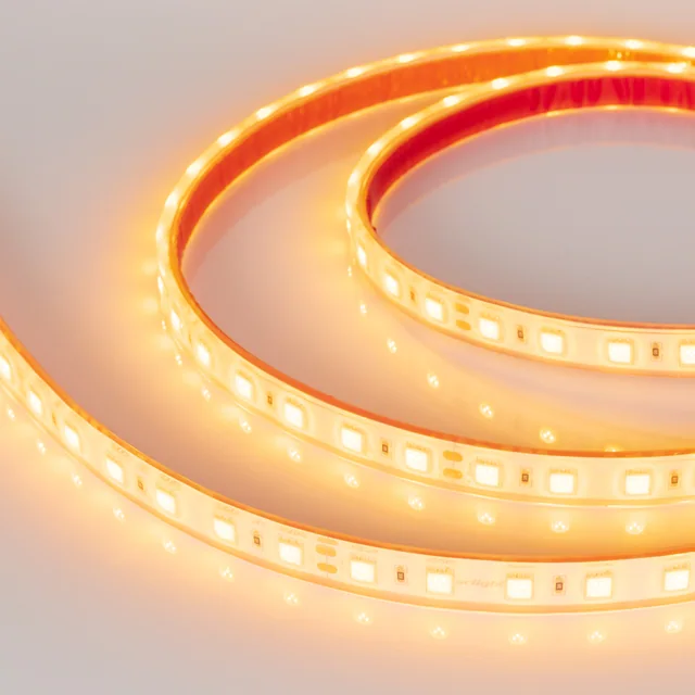 Лента герметичная RTW-PFS-B60-13mm 24V Yellow (14.4 W/m, IP68, 5060, 5m) (Arlight, 14.4 Вт/м, IP68), артикул 036464