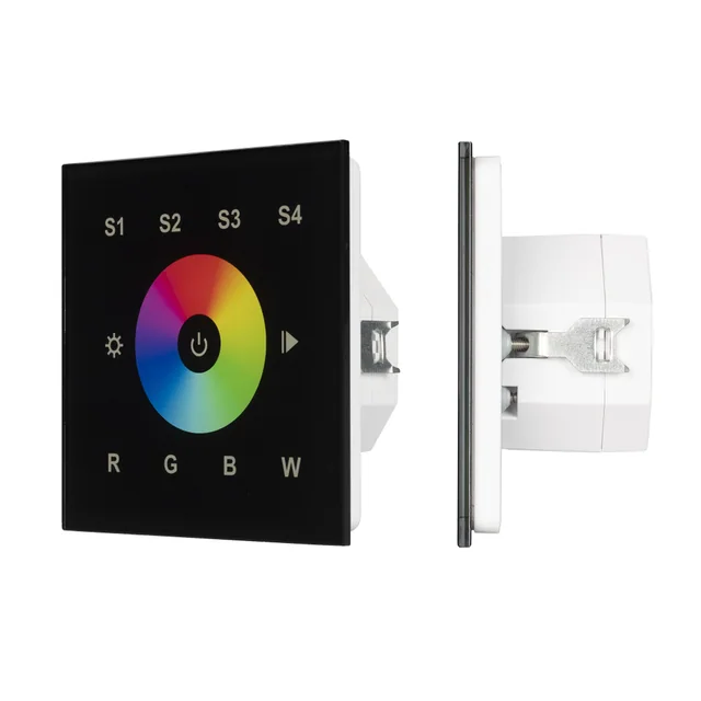 INTELLIGENT ARLIGHT Сенсорная панель DALI-901-11-1G-4SC-RGBW-DT8-IN Black (BUS/230V) (IARL, IP20 Пластик, 3 года), артикул 037199
