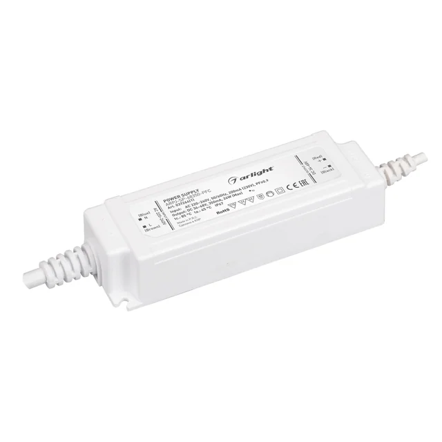 Блок питания ARPJ-SP-68350-PFC (24W, 34-68V, 0.35A) (Arlight, IP67 Пластик, 5 лет), артикул 037264(1)