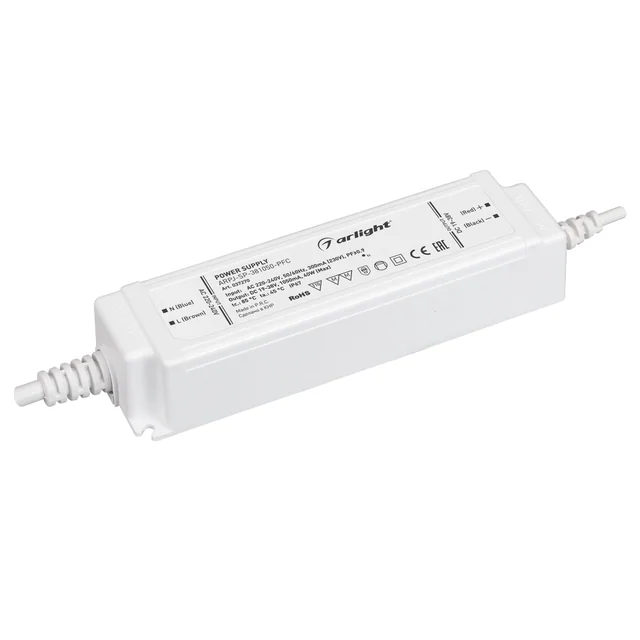 Блок питания ARPJ-SP-381050-PFC (40W, 19-38V, 1.05A) (Arlight, IP67 Пластик, 5 лет), артикул 037270