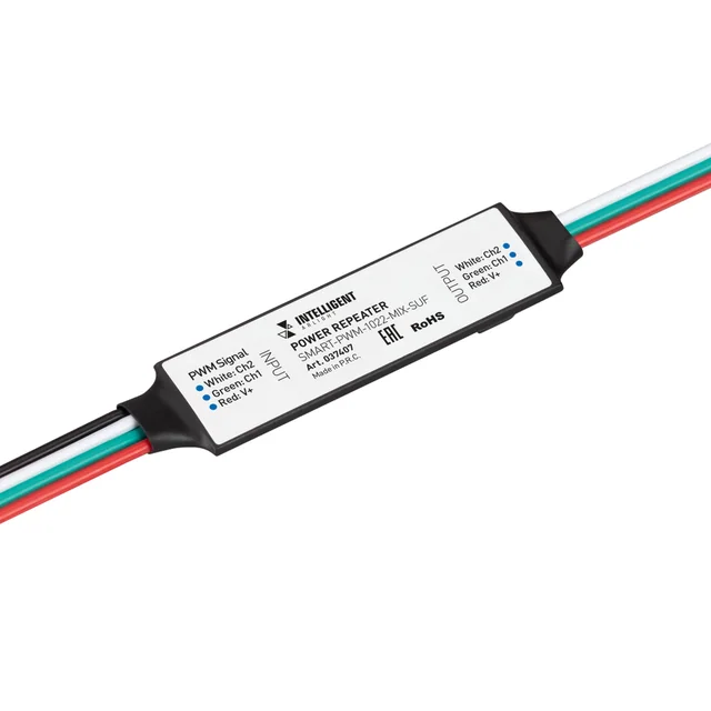 INTELLIGENT ARLIGHT Усилитель SMART-PWM-1022-MIX-SUF (12-24V, 2x2.5A) (IARL, IP20 Пластик, 5 лет), артикул 037407