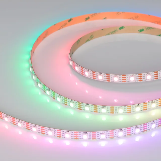 Лента SPI-B60-10mm 5V RGB-PX1-BPT (12 W/m, IP20, 5060, 5m) (Arlight, бегущий огонь), артикул 037855