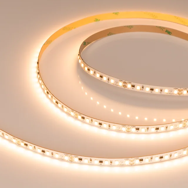Лента IC-A120-8mm 24V Warm2400 (9.6 W/m, IP20, 2835, 10m) (Arlight, стабилизированная), артикул 037966