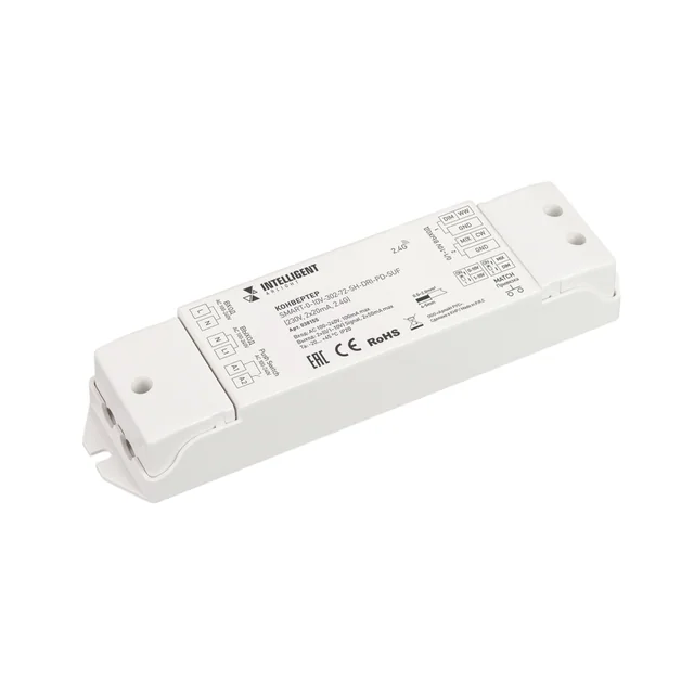 INTELLIGENT ARLIGHT Конвертер SMART-0-10V-302-72-SH-DRI-PD-SUF (230V, 2x20mA, 2.4G) (IARL, IP20 Пластик, 5 лет), артикул 038155