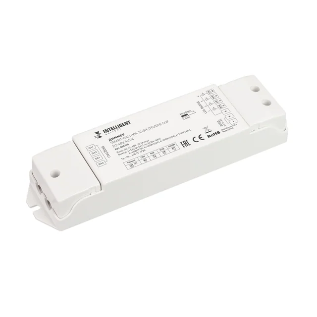 INTELLIGENT ARLIGHT Диммер SMART-DALI-104-72-SH-DT6/DT8-SUF (12-48V, 4x5A) (IARL, IP20 Пластик, 5 лет), артикул 038158
