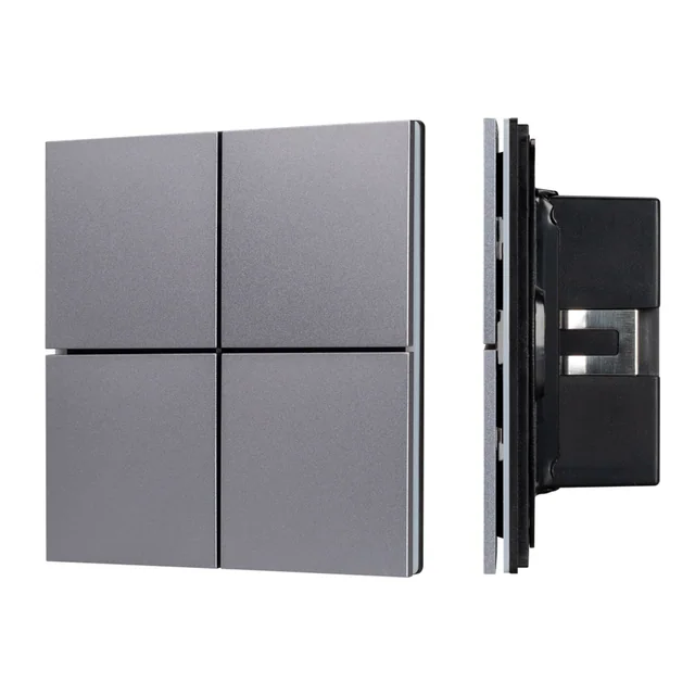 INTELLIGENT ARLIGHT Кнопочная панель KNX-304-23-IN Grey (BUS, Frameless) (IARL, IP20 Металл, 2 года), артикул 038366