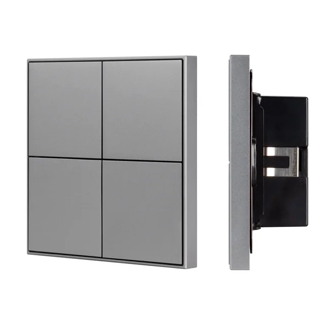 INTELLIGENT ARLIGHT Кнопочная панель KNX-304-23-IN Grey (BUS, Frame) (IARL, IP20 Металл, 2 года), артикул 038402