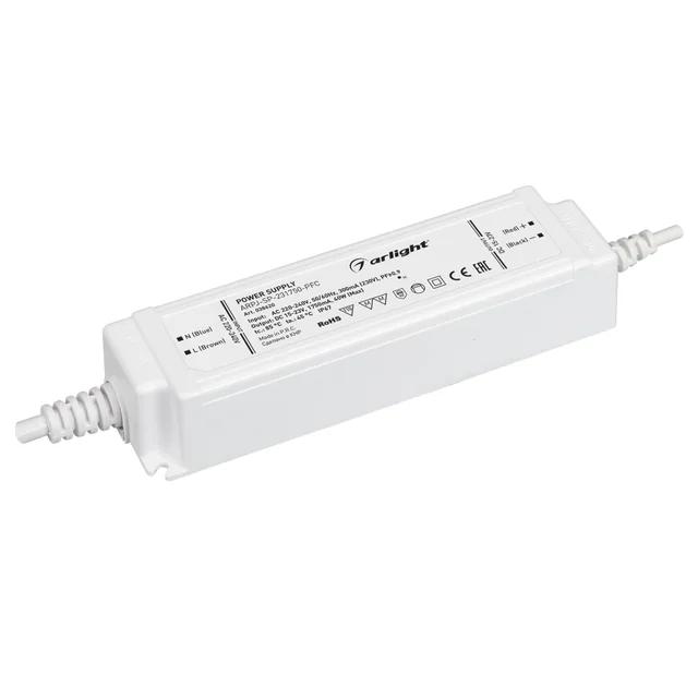 Блок питания ARPJ-SP-231750-PFC (40W, 15-23V, 1.75A) (Arlight, IP67 Пластик, 5 лет), артикул 038620