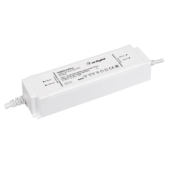 Блок питания ARPJ-SP-461750-PFC (80W, 30-46V, 1.75A) (Arlight, IP67 Пластик, 5 лет), артикул 038622